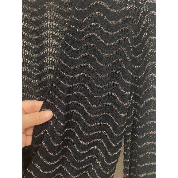 Vintage Diane Von Furstenberg Sweater Womens Medium Metallic Cardigan Shimmer 80 - Picture 3 of 5
